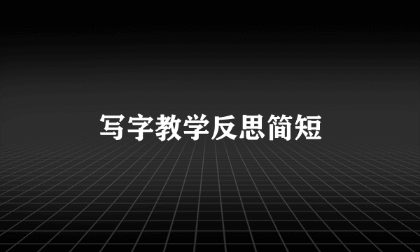 写字教学反思简短