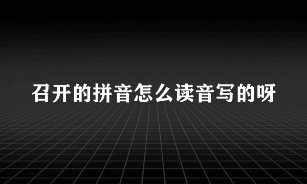 召开的拼音怎么读音写的呀