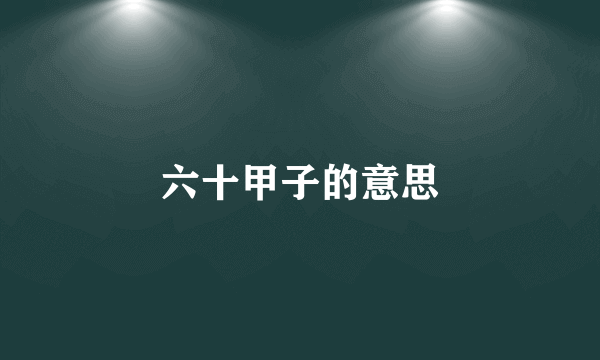 六十甲子的意思