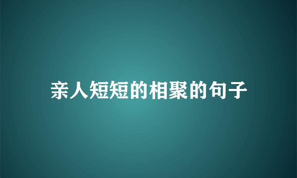 亲人短短的相聚的句子