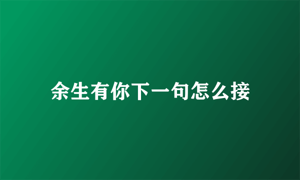 余生有你下一句怎么接
