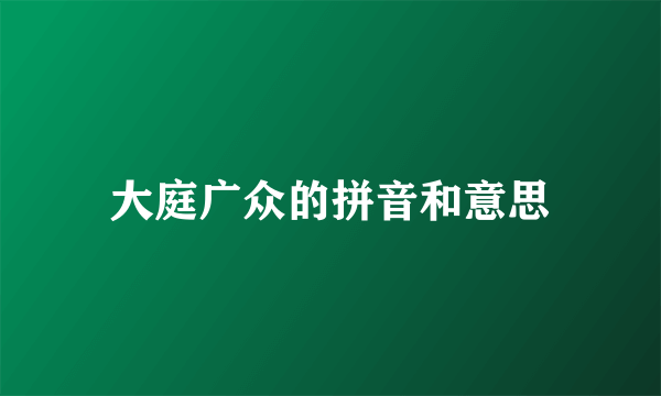 大庭广众的拼音和意思