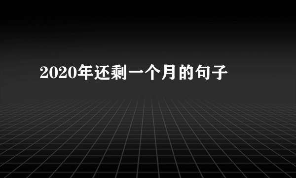 2020年还剩一个月的句子