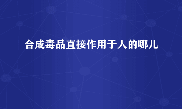 合成毒品直接作用于人的哪儿