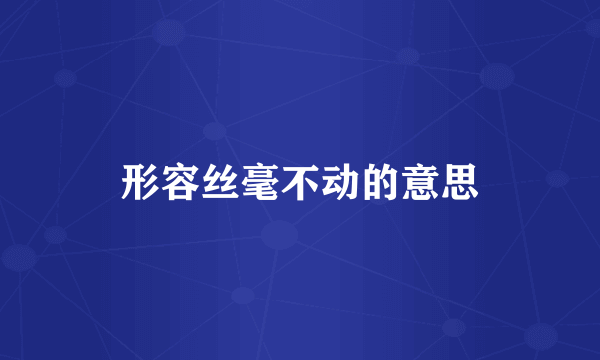 形容丝毫不动的意思