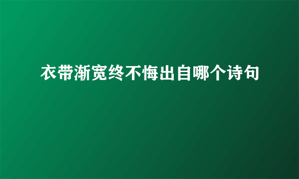 衣带渐宽终不悔出自哪个诗句