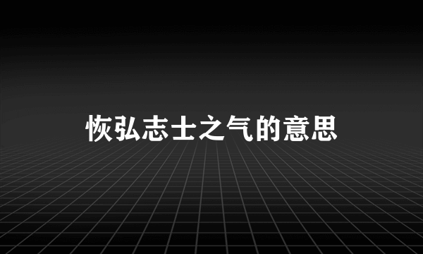 恢弘志士之气的意思