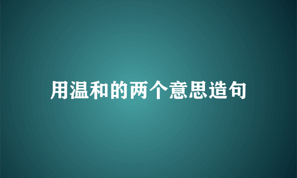 用温和的两个意思造句
