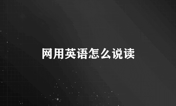 网用英语怎么说读