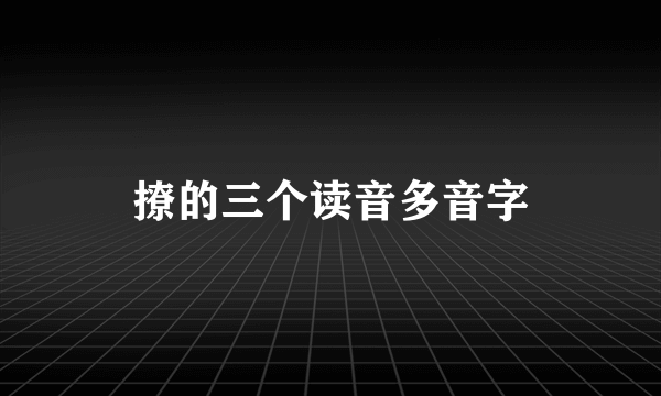 撩的三个读音多音字