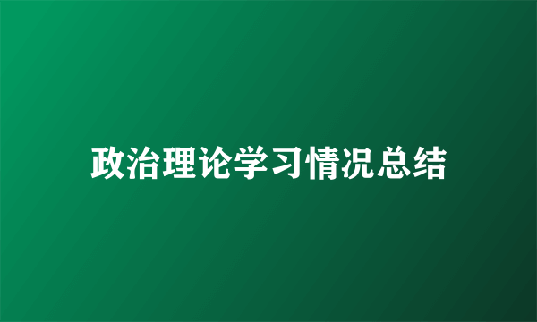 政治理论学习情况总结