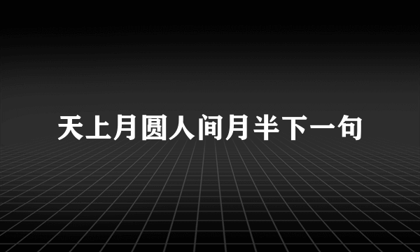 天上月圆人间月半下一句