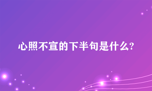 心照不宣的下半句是什么?