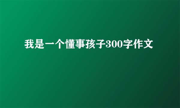 我是一个懂事孩子300字作文