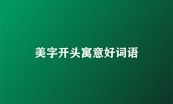 美字开头寓意好词语