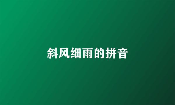 斜风细雨的拼音