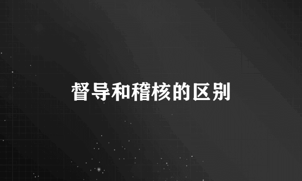 督导和稽核的区别