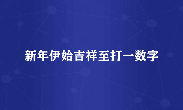 新年伊始吉祥至打一数字