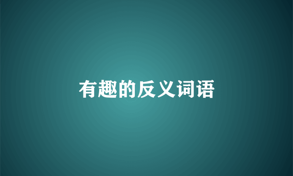 有趣的反义词语