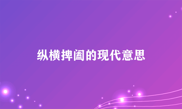 纵横捭阖的现代意思