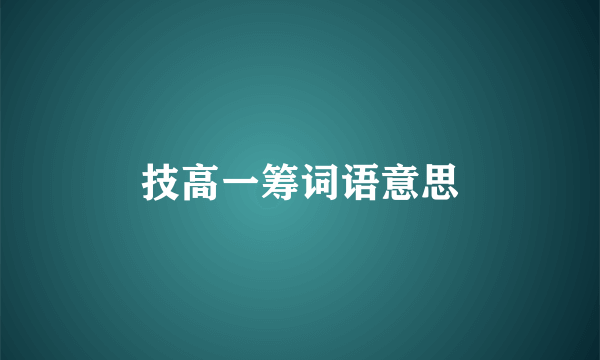 技高一筹词语意思