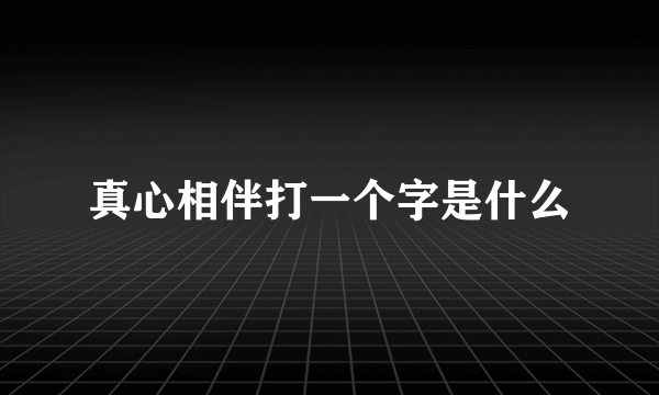 真心相伴打一个字是什么