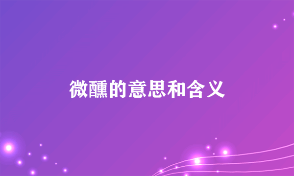 微醺的意思和含义