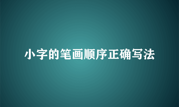 小字的笔画顺序正确写法