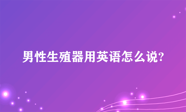 男性生殖器用英语怎么说?
