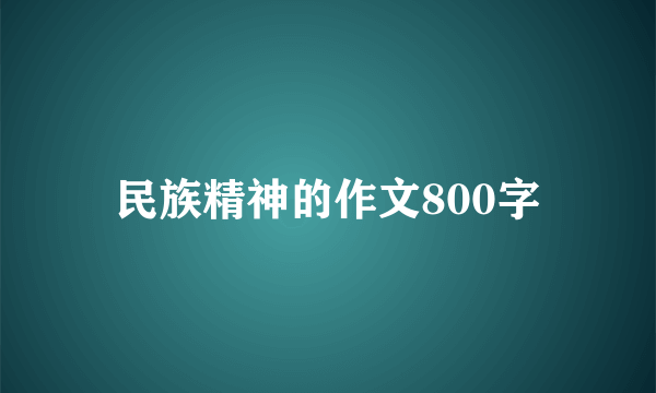民族精神的作文800字