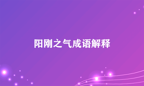阳刚之气成语解释