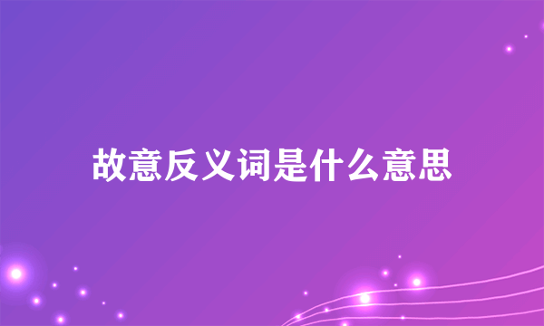 故意反义词是什么意思