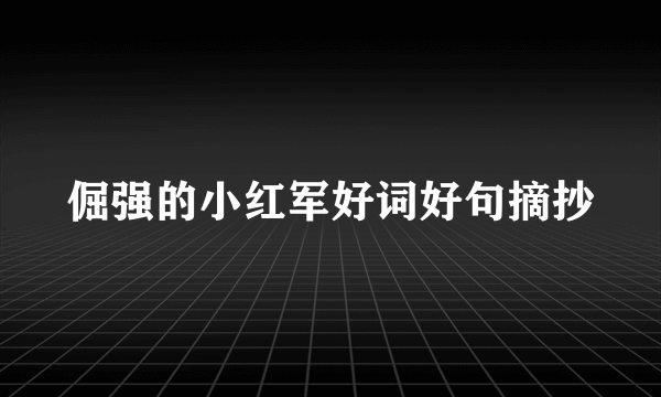 倔强的小红军好词好句摘抄
