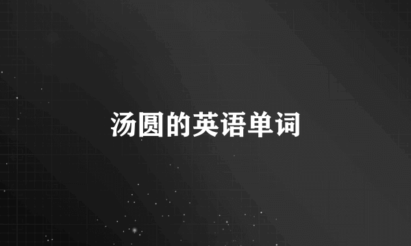 汤圆的英语单词