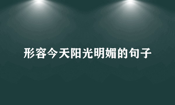 形容今天阳光明媚的句子