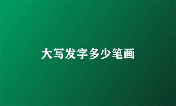 大写发字多少笔画