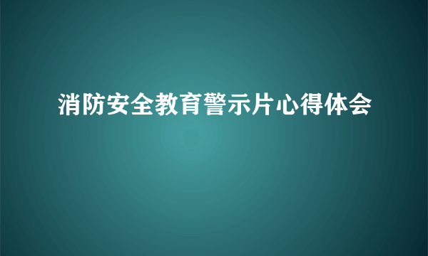 消防安全教育警示片心得体会