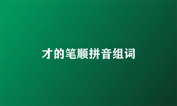 才的笔顺拼音组词