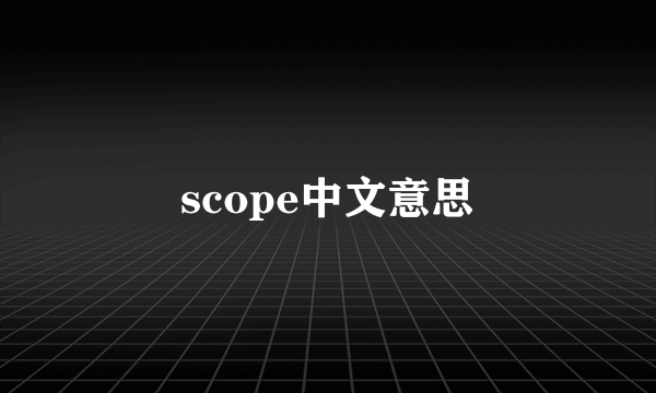 scope中文意思