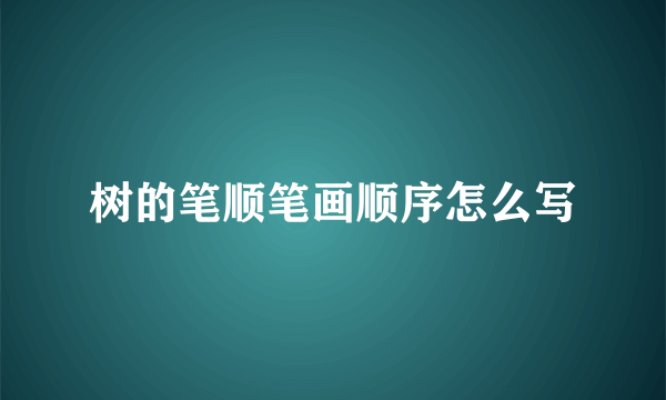 树的笔顺笔画顺序怎么写