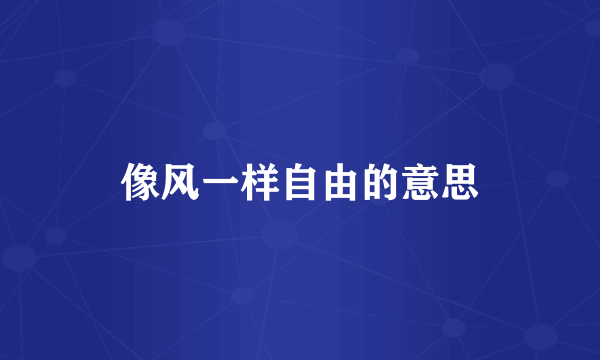 像风一样自由的意思