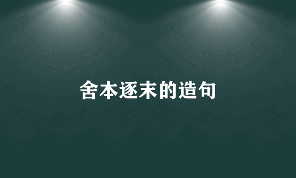 舍本逐末的造句