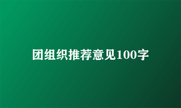团组织推荐意见100字