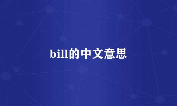 bill的中文意思