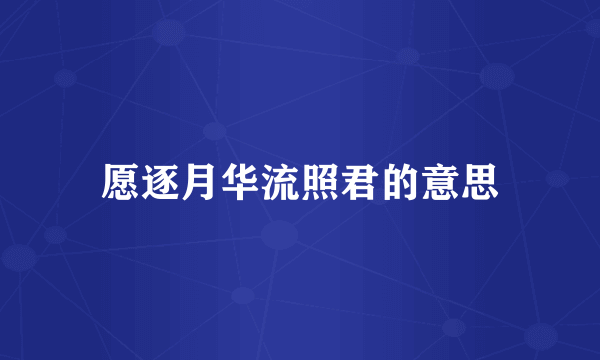 愿逐月华流照君的意思