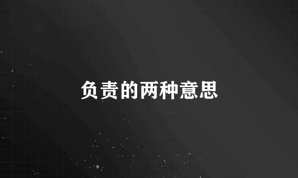 负责的两种意思