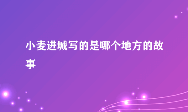 小麦进城写的是哪个地方的故事
