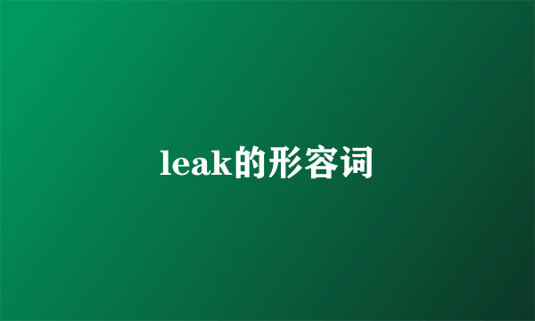 leak的形容词