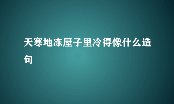 天寒地冻屋子里冷得像什么造句
