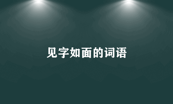 见字如面的词语